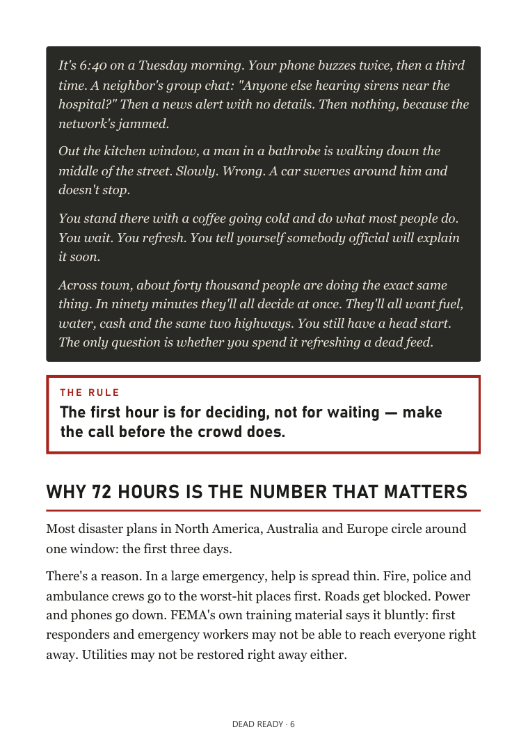 Chapter page with a scene and The Rule